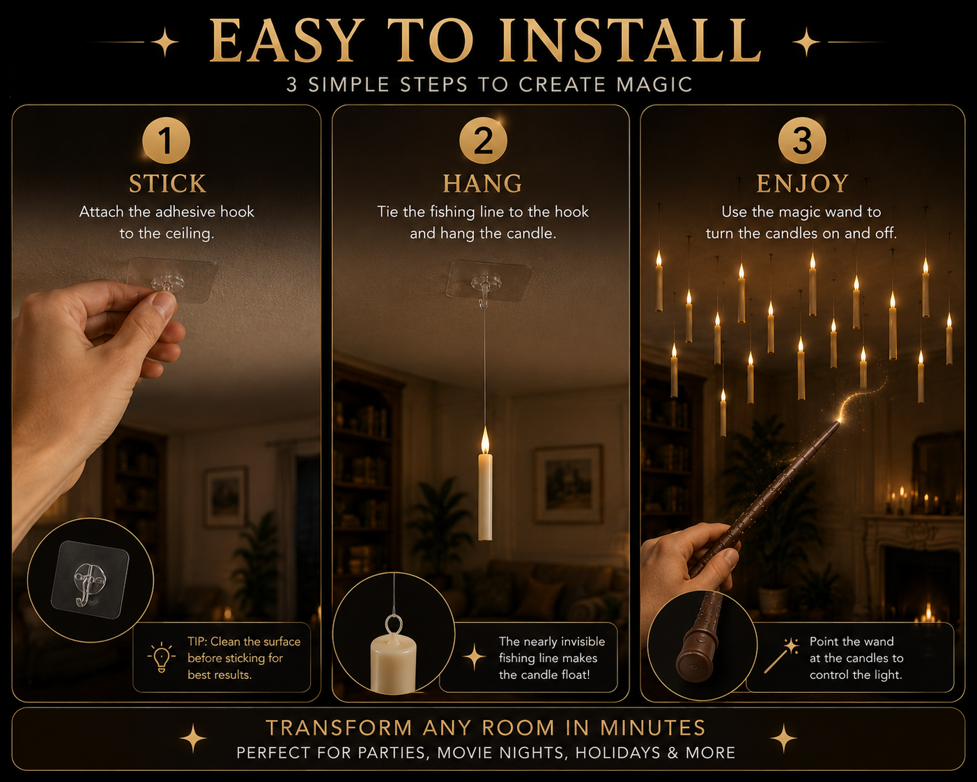 Wickora™ Floating Candles with Magic Wand